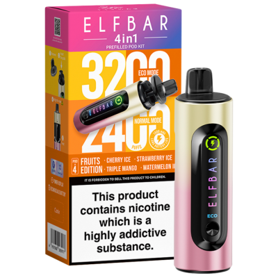 Elfbar 4 in 1 3200 Puffs Rechargeable Battery - Fruits Edition